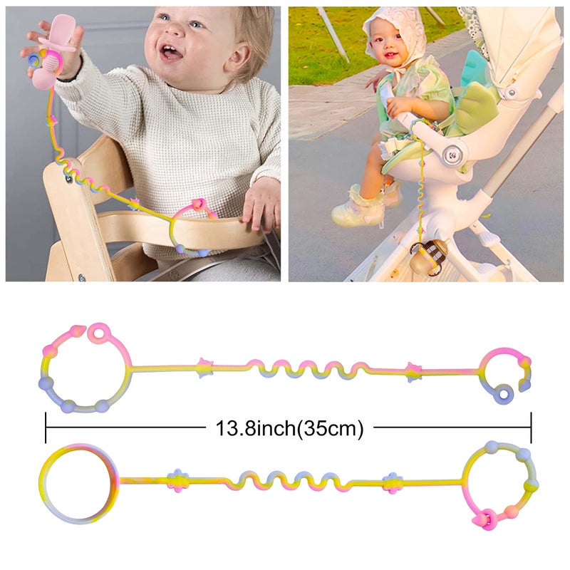 RTMOK Toy Straps for Baby,Silicone Setpacifier Clip,Applies to Car Seat Toy,Teether Toy,High Chair,Stroller Accessories,Baby Toy Clips,Cribs,Rocking Chairï»¿ - Image 5