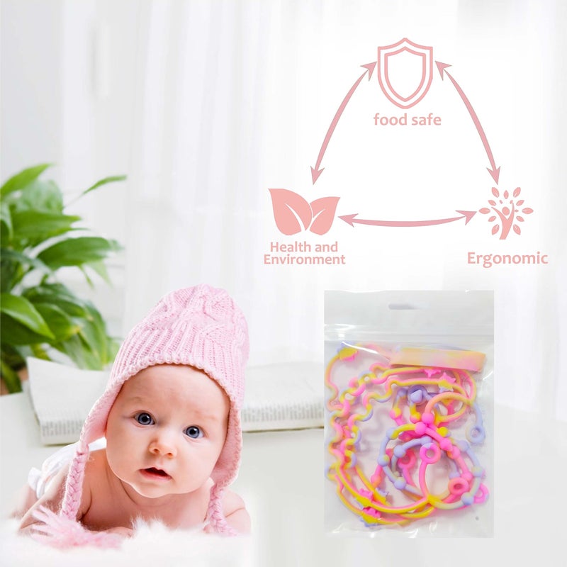 RTMOK Toy Straps for Baby,Silicone Setpacifier Clip,Applies to Car Seat Toy,Teether Toy,High Chair,Stroller Accessories,Baby Toy Clips,Cribs,Rocking Chairï»¿ - Image 2
