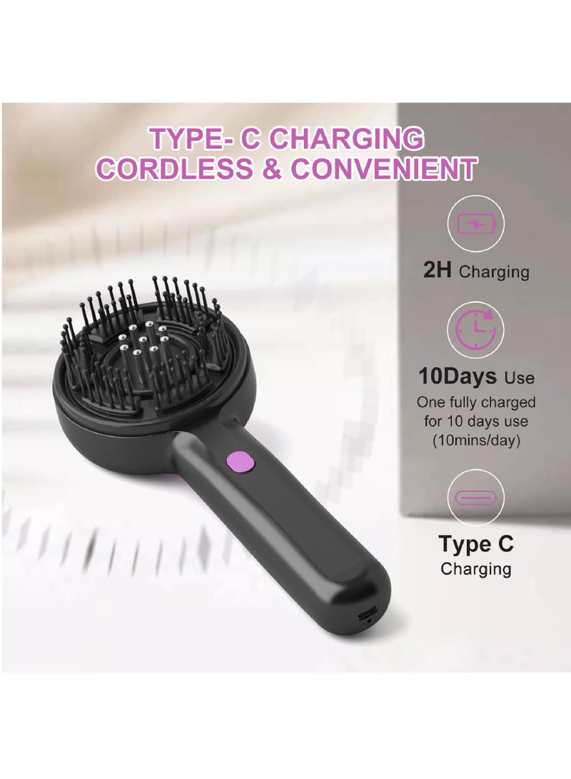 DIGI CORE Hair Massager Scalp Massager Multi-Function Electric Scalp Massage Comb For Hair Oil Diffuser Massage Comb Scalp Brush 2-IN-1 Hair Brush And Head Massager 3 Modes Black - Image 4