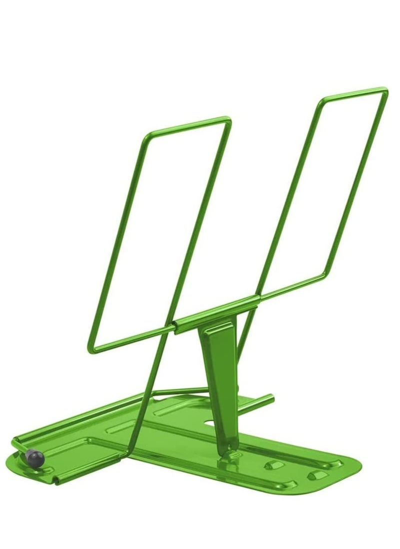 Excefore - Metal Book Stand, Adjustable Reading Rest Book Holder, Portable Cookbook Documents Holder, Sturdy Typing Stand for Recipes Textbooks Tablet Music Books with Page Clips - Image 1