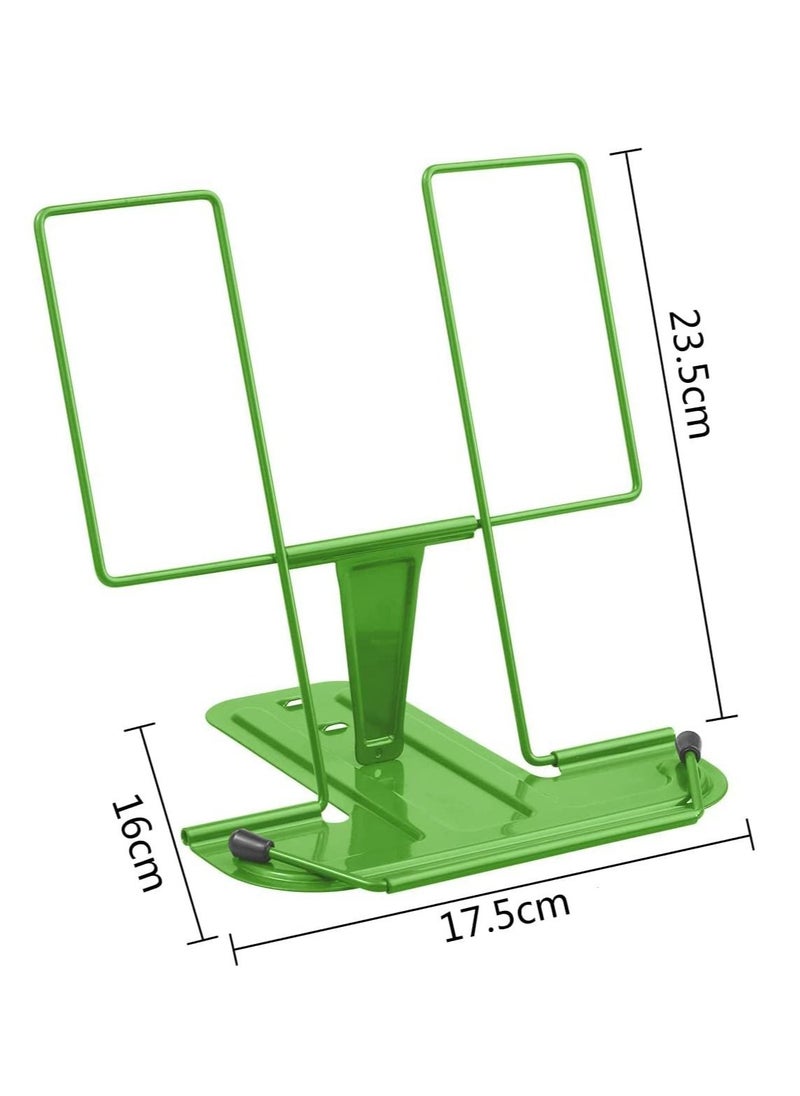 Excefore - Metal Book Stand, Adjustable Reading Rest Book Holder, Portable Cookbook Documents Holder, Sturdy Typing Stand for Recipes Textbooks Tablet Music Books with Page Clips - Image 1