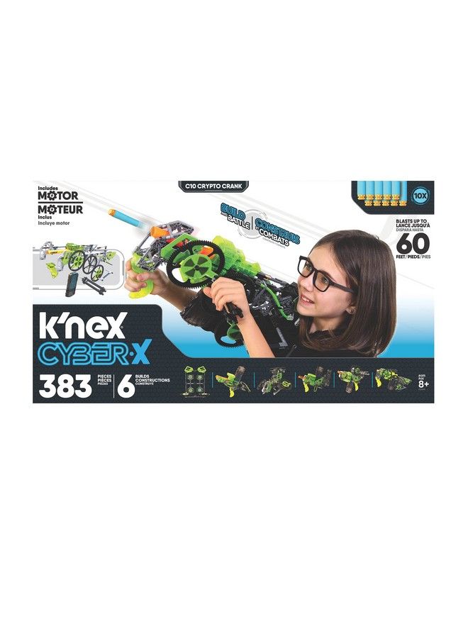 K'NEX Cyberx C10 Crypto Crank With Motor Blasts Up To 60 Ft 383 Pieces 6 Builds Targets 10 Darts Great Gift Kids 8+ - Image 3