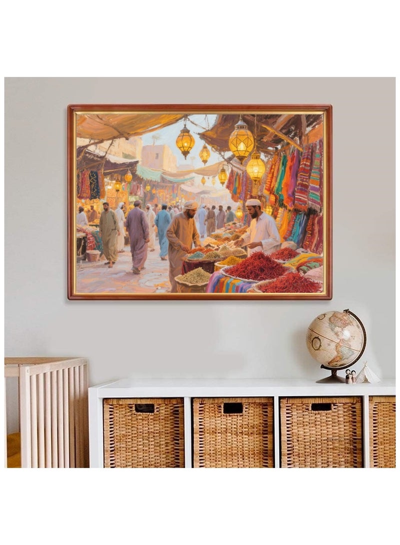 1000 قطعة من لوحة زيت مونيه أسلوب لغز سوق التوابل في دبي - تجربة فنية ملونة - Image 3