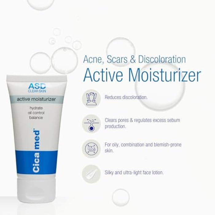 Cicamed Moisturizer for Acne, Cicamed Medical Science, ASD Active Acne Scars Blemishes Oily Skin and Discoloration - Image 5