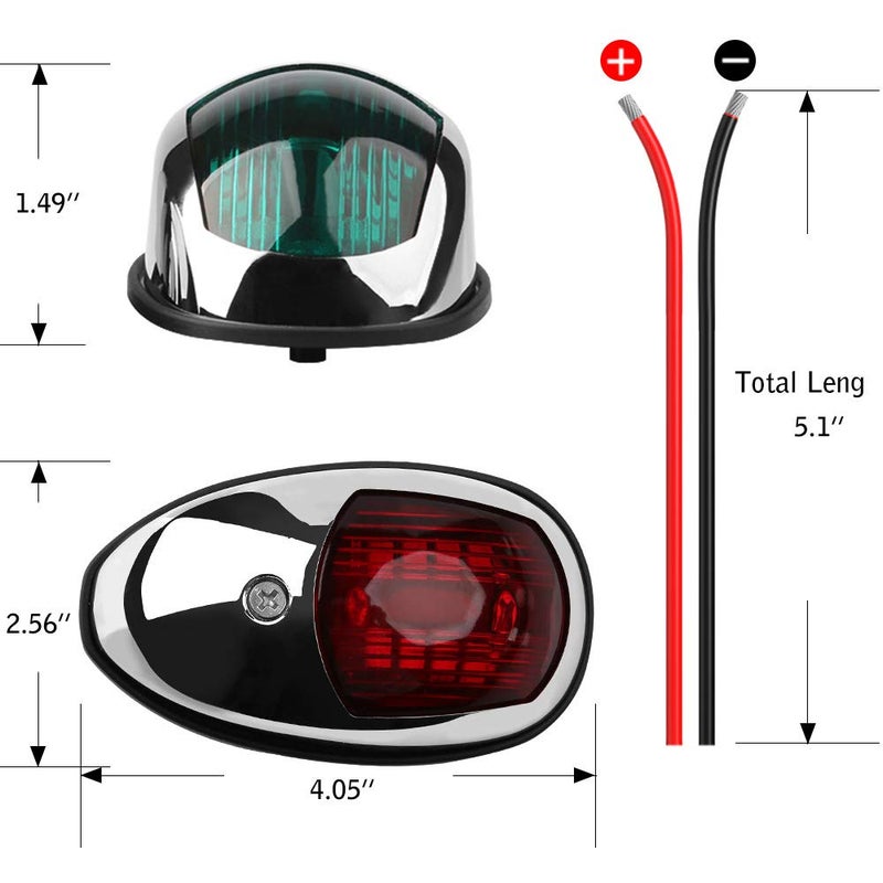 Sebnux Boat Navigation Light, Marine Navigation Lights, Bow Light for Boats Led. Ideal for Pontoon and Small Boat (Plated Silver) - Image 5