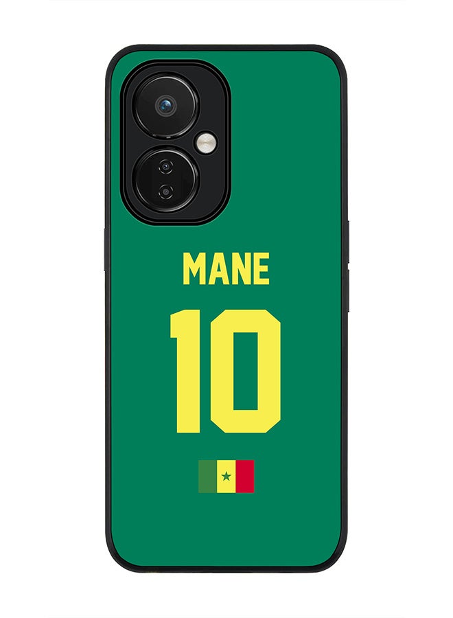 Stylizedd Rugged Black edge case for Nord CE 3 Lite Slim fit Soft Case Flexible Rubber Edges Anti Drop TPU Gel Thin Cover-Senegal Player Name - Mane - Image 1