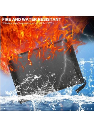 12 Pockets Fireproof File Folder Organizer A4/Letter Size Water Resistant Document Bag Money Briefcase Filing Folder With Silicone Coated Expanding File Organizer Pouch Storage With Zipper - view 4