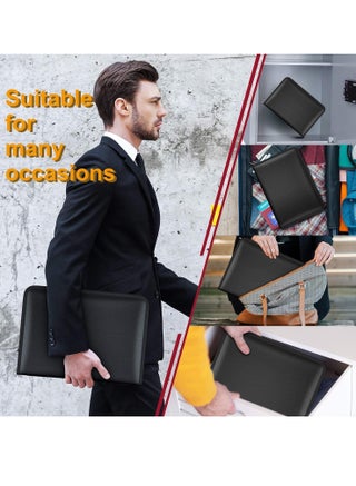 12 Pockets Fireproof File Folder Organizer A4/Letter Size Water Resistant Document Bag Money Briefcase Filing Folder With Silicone Coated Expanding File Organizer Pouch Storage With Zipper - view 5