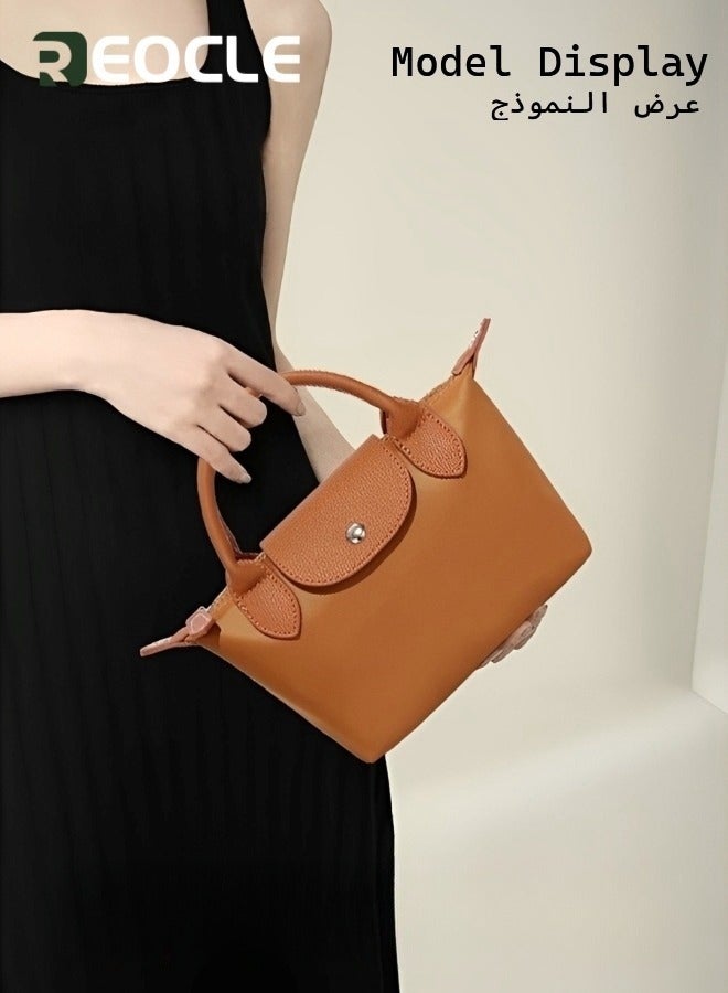 REOCLE Women's Shoulder Bag Vegan Leather Crossbody Bag with Removable Strap & Premium Fabric Vintage Crossbody Bag Purses  - Image 2