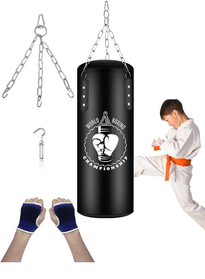 Generic (Empty) 60CM Punching Bag for Kids, PU Leather Boxing Bag Set with Chain, Boxing MMA Kickboxing Muay Thai Karate - Image 1