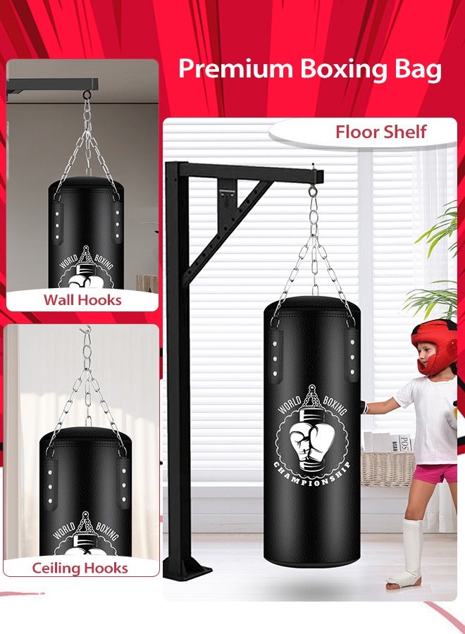 Generic (Empty) 60CM Punching Bag for Kids, PU Leather Boxing Bag Set with Chain, Boxing MMA Kickboxing Muay Thai Karate - Image 2