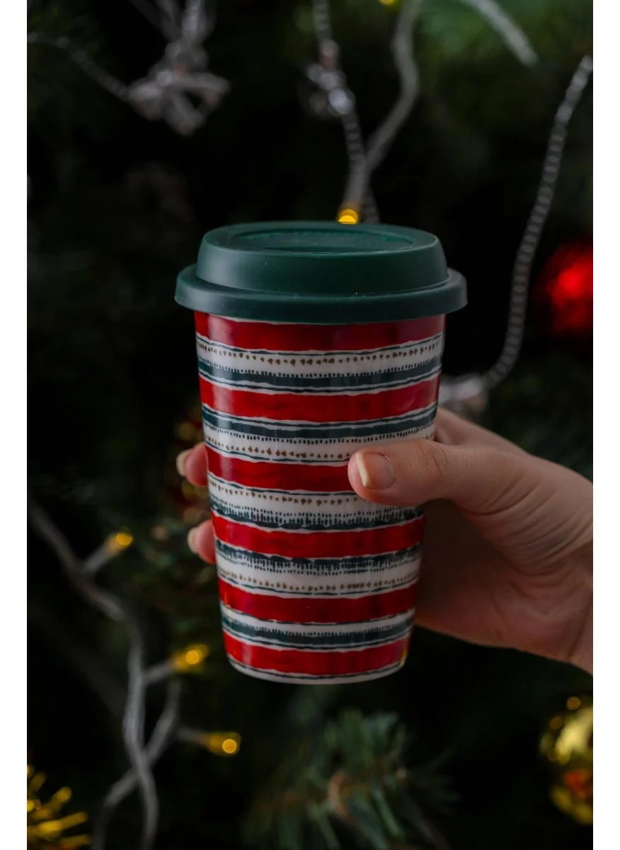 أكار Santa 2 Person Lidded Mug Set - 385 ml