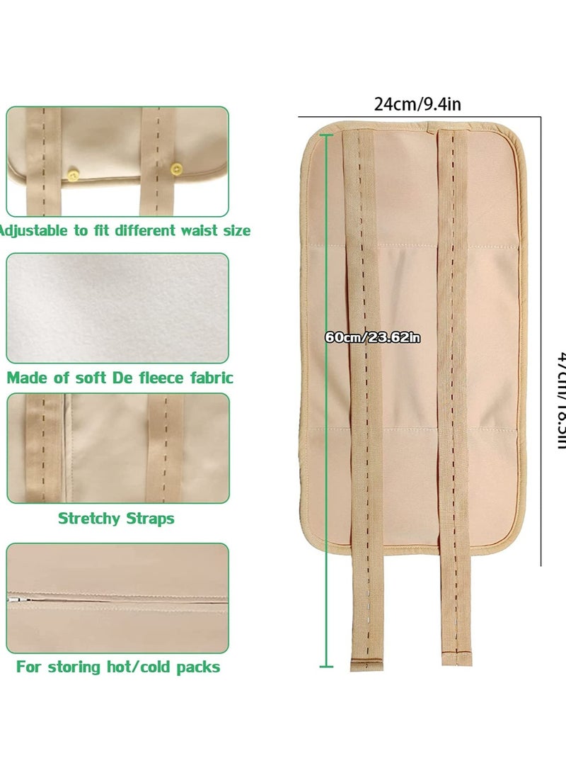 إسكدنيا 2 Pack Castor Oil Pack Wrap, Reusable Organic Castor Oil Pack Kit, Castor Oil Packs with Adjustable Elastic Strap Bamboo Cotton Machine Washable Anti Oil Leak (Khaki) - Image 4
