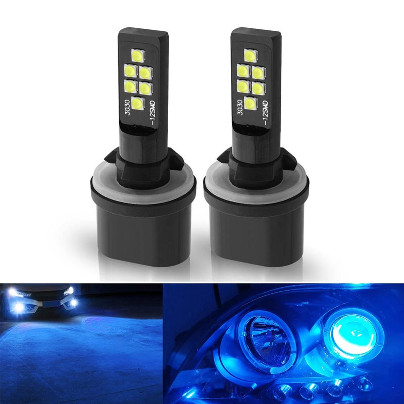 مصباح ضباب LED SOCALLED 2x 880 893 899 للرياضات المتقدمة 3030 SMD لون زاهي أزرق جليدي