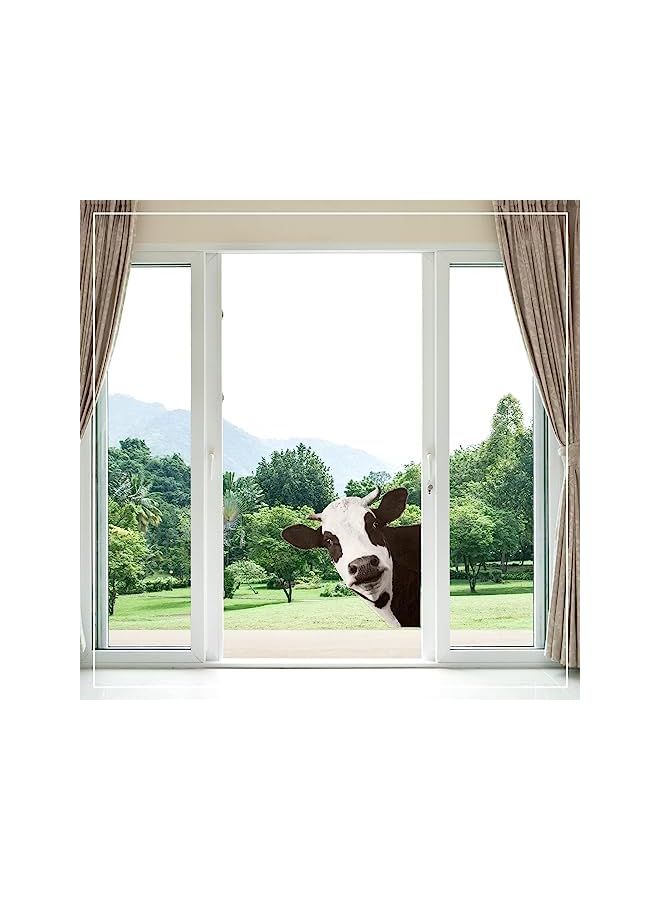 Excefore Decals For Living Room Door Farm Kitchen Decor, Funny Cow Wall Decal, Window Stickers, Animal Wall Decals, Realistic Peeking Cow Print Stickers For Bedroom Decor, (4Pcs, Cow) - Image 4