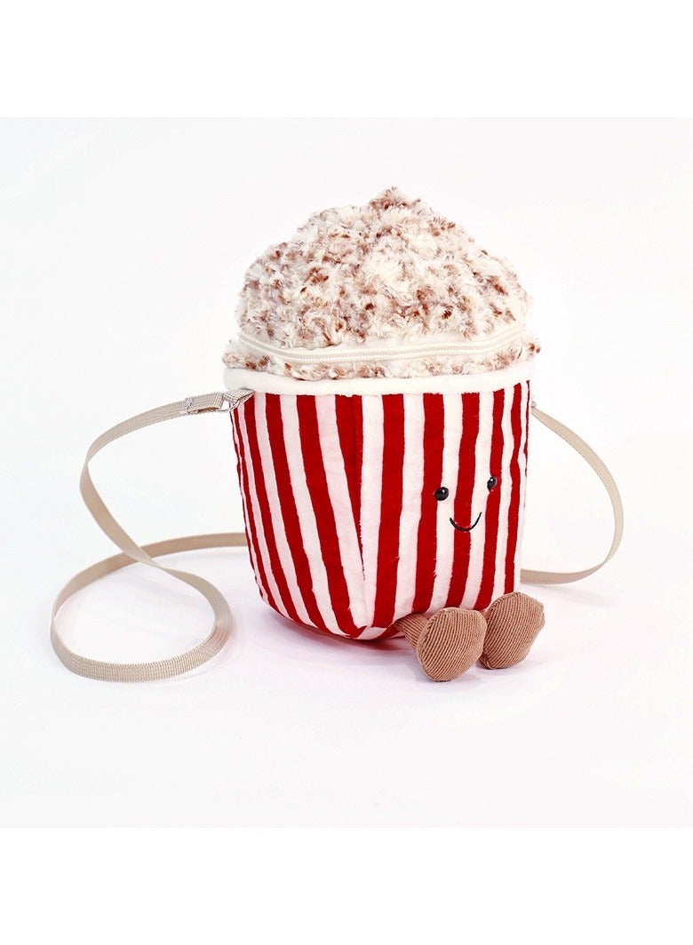 Imitation popcorn crossbody bag doll plush toy to meet the basic needs of travel girls birthday gifts  - Image 1
