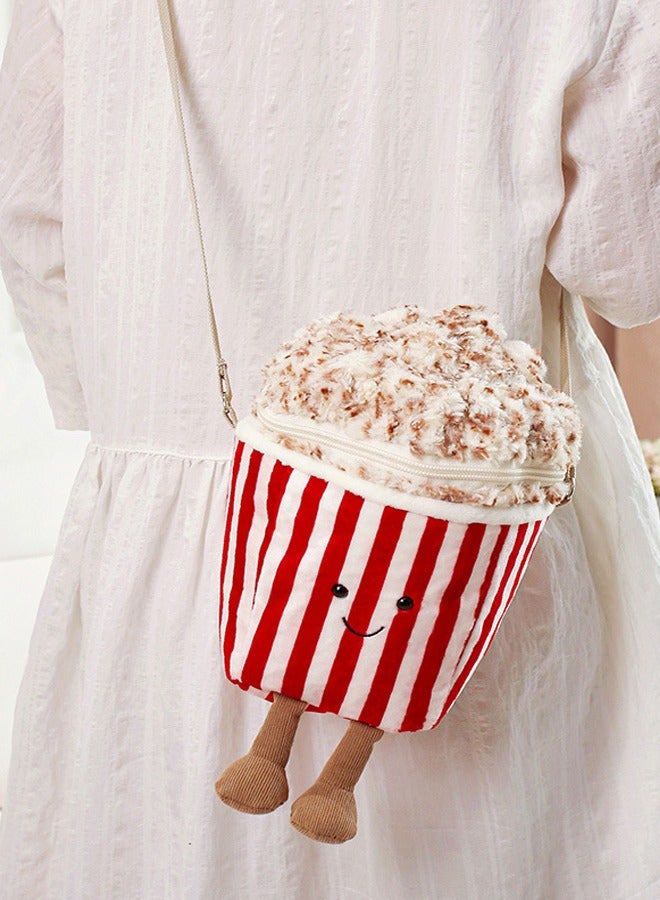 Imitation popcorn crossbody bag doll plush toy to meet the basic needs of travel girls birthday gifts  - Image 3