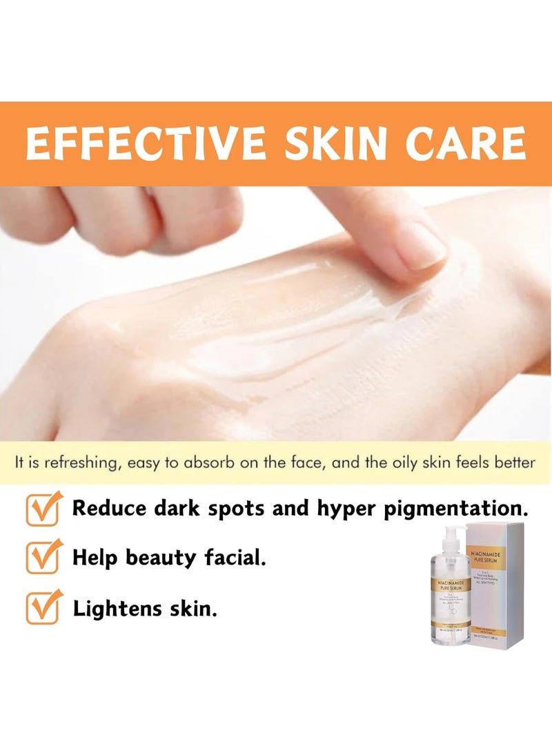 LBLS 520ml Niacinamide Pure Serum, 2 in 1 Face & Body Whitening and Hydrating Skin Serum, Pore Reducer Face Serum,Shrinking Enlarged Pores Serums Skincare, Face Serum For Women, Balancing Sebum Production  - Image 3