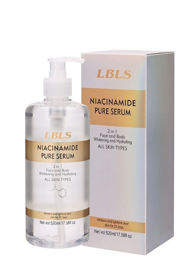 LBLS 520ml Niacinamide Pure Serum, 2 in 1 Face & Body Whitening and Hydrating Skin Serum, Pore Reducer Face Serum,Shrinking Enlarged Pores Serums Skincare, Face Serum For Women, Balancing Sebum Production  - Image 1