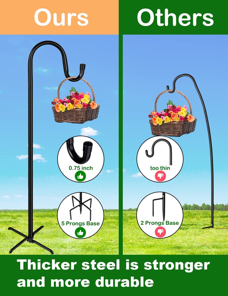 Ottsuls Shepherd-Hooks Adjustable for Bird-Feeder Lantern Plant-Hook Garden-Stake - Plant Stand Hanger for Outdoor Flower Basket, Bird Feeder Hanger Weddings Decor - Image 4