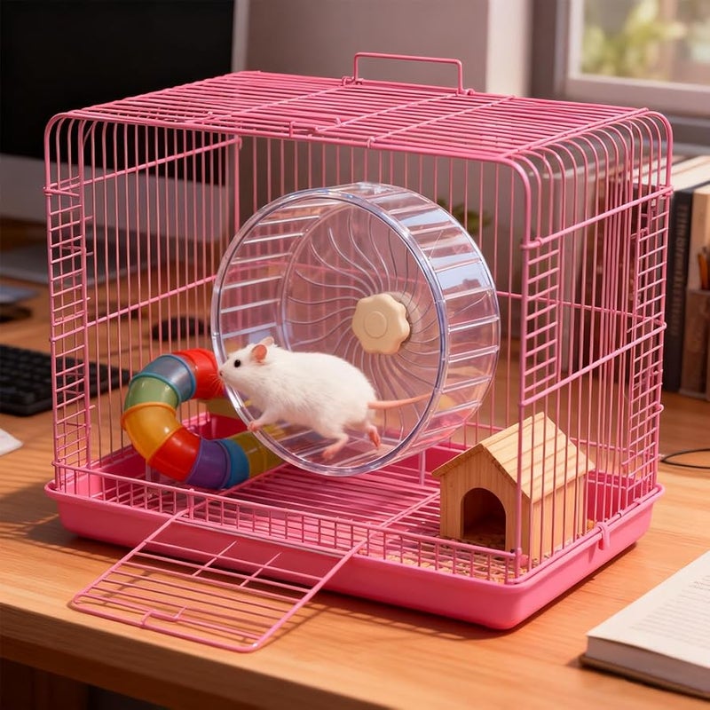 Small Double Bearing Quiet Spinner Gerbil Wheel For Mice Dwarf Pets Cage - Image 4