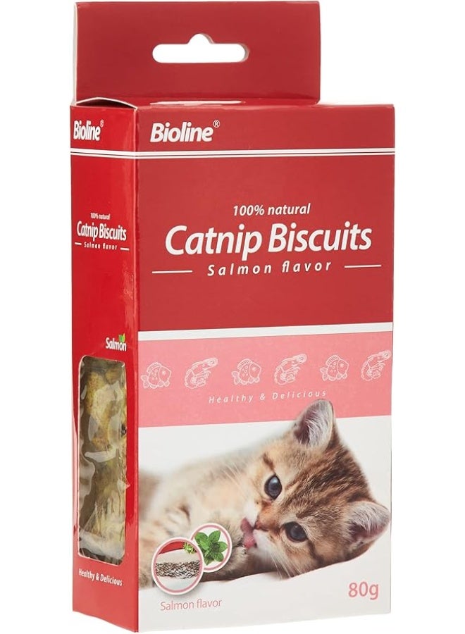 Bioline Catnip Biscuits Salmon Flavour Multicolour 80grams - Image 1