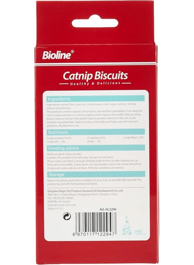 Bioline Catnip Biscuits Salmon Flavour Multicolour 80grams - Image 4