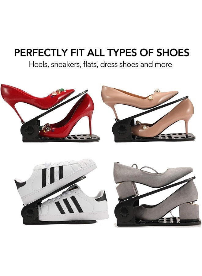 JCB CHIC Shoe Slots Organizer 20 Pack- Shoe Stackers for a Pair Of Shoes，4 Levels Adjustable Double Layer Stackable Shoe Rack,Storage Shoe Organizer Holder for Closet Organization - Image 3