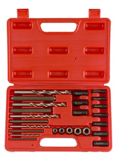 NIBEMINENT 25-Piece Screw Extractor Drill Guide Set Red/Silver  - Image 1