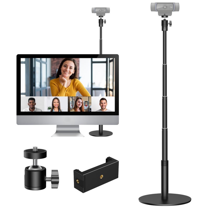 InnoGear Webcam Stand 31 Telescopic Webcam Mount Vlogging Stick with Phone Holder Web Cam Stand for Logitech Webcam C922 C930e C920S C920 C615 C960 C920x BRIO 4K NexiGo N60 Phones Cameras - Image 2