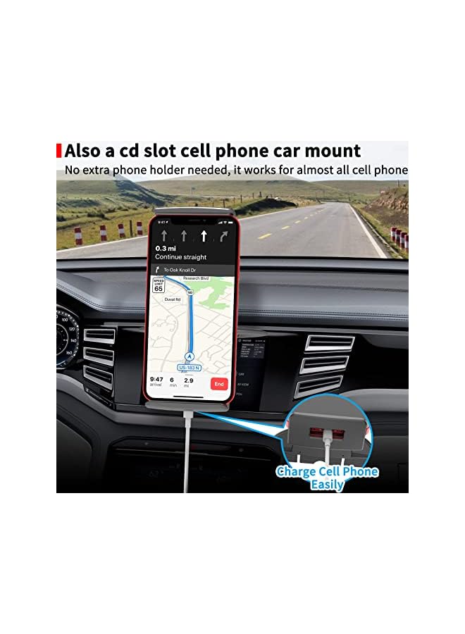 Green Tiger CD Slot 360°Full Rotation Car Phone Holder for iPad Pro 13-in 12.9 10.5 9.7 11 12.9 Air Mini 6 5 4 3 2/for Galaxy Tabs Switch iPhone 17 16 15 14 More 4-15" Cell Phones &Tablets&Sat Nav/GPS - Image 2
