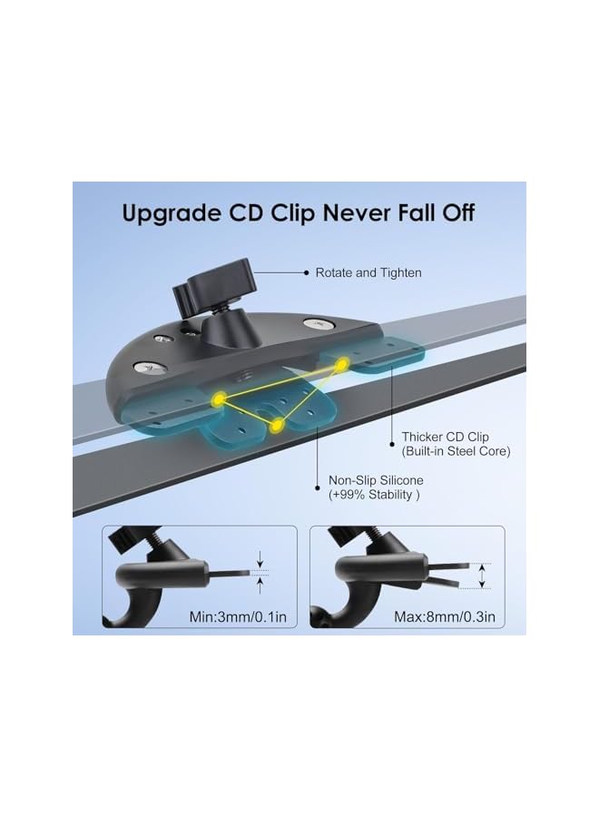 Green Tiger CD Slot 360°Full Rotation Car Phone Holder for iPad Pro 13-in 12.9 10.5 9.7 11 12.9 Air Mini 6 5 4 3 2/for Galaxy Tabs Switch iPhone 17 16 15 14 More 4-15" Cell Phones &Tablets&Sat Nav/GPS - Image 5