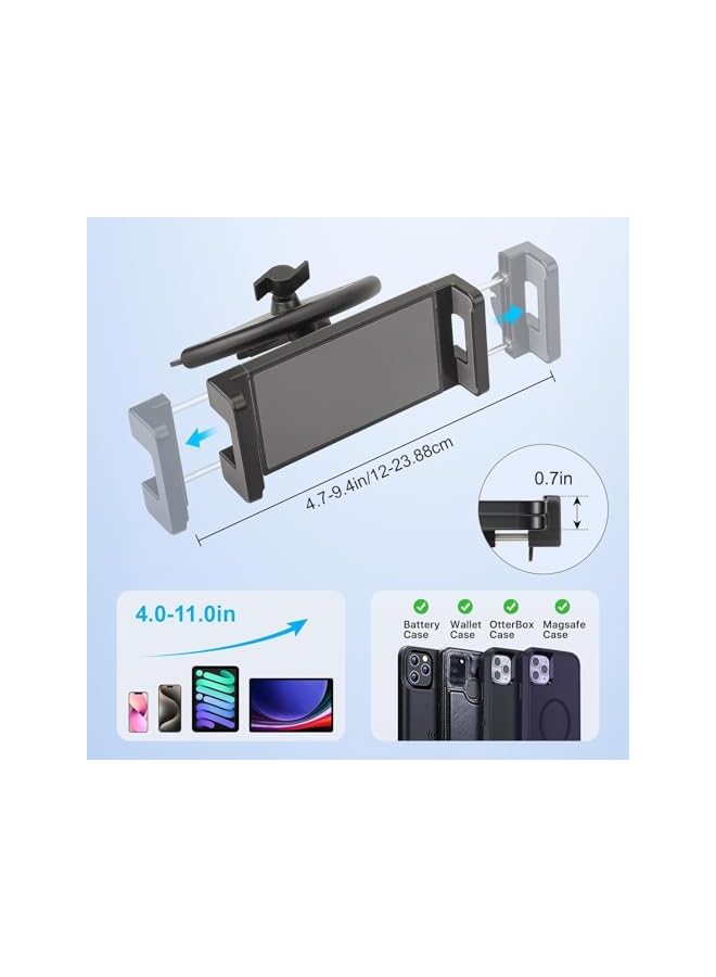 Green Tiger CD Slot 360°Full Rotation Car Phone Holder for iPad Pro 13-in 12.9 10.5 9.7 11 12.9 Air Mini 6 5 4 3 2/for Galaxy Tabs Switch iPhone 17 16 15 14 More 4-15" Cell Phones &Tablets&Sat Nav/GPS - Image 4