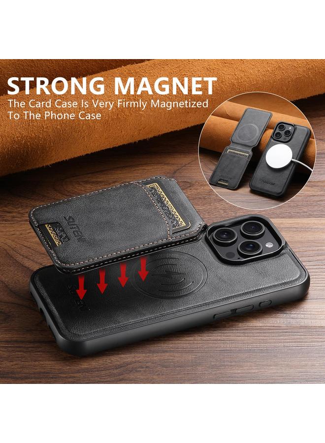 Suteni Case For iPhone 14 M5 Magnetic Card Bag MagSafe Leather Phone Case - Image 3