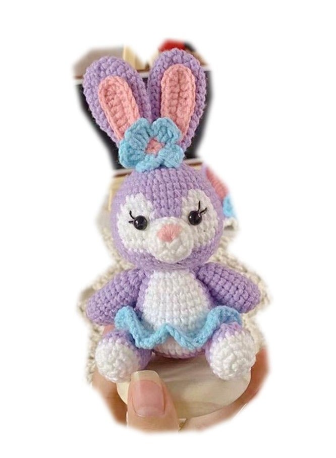 اي اي اي اصنعها بنفسك، كروشيه صوف، أرنب، سلسلة مفاتيح مصنوعة يدويًا، حقيبة مصنوعة يدويًا، هدية - Image 2