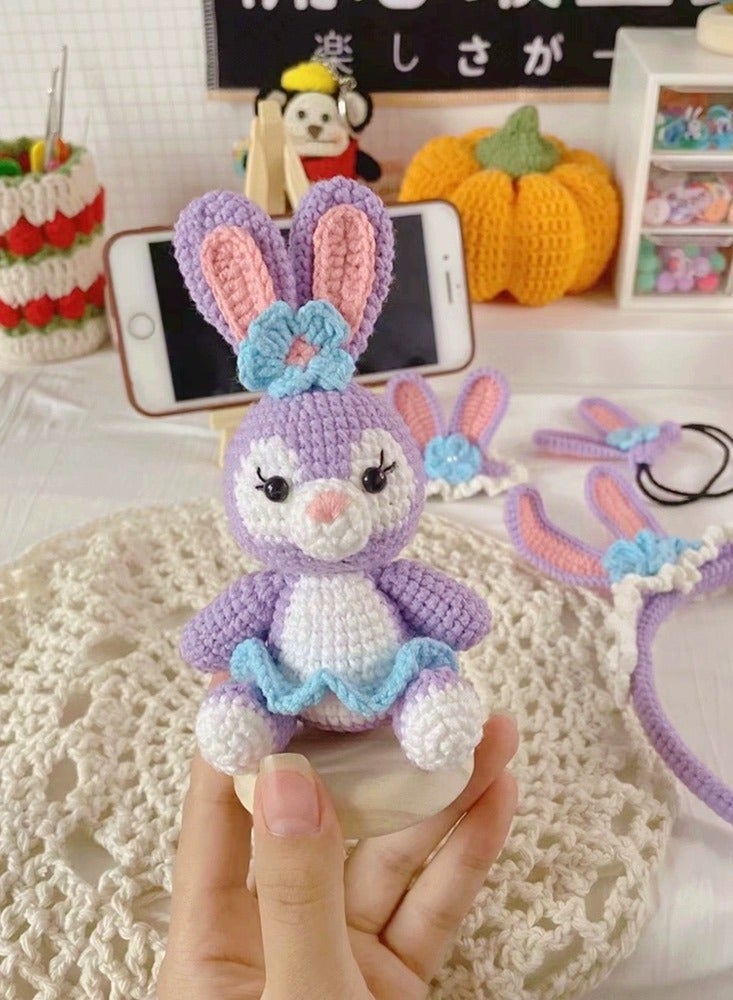 اي اي اي اصنعها بنفسك، كروشيه صوف، أرنب، سلسلة مفاتيح مصنوعة يدويًا، حقيبة مصنوعة يدويًا، هدية - Image 4