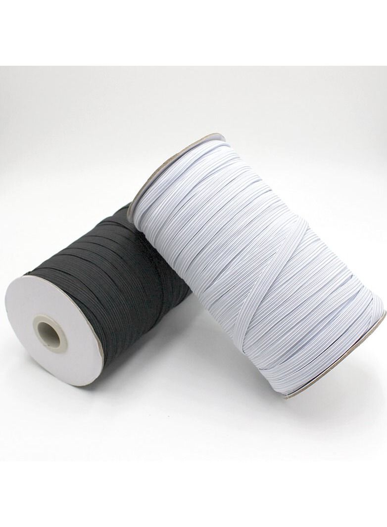 2-Piece elastic band for cloths 8 mm black and white - Image 2