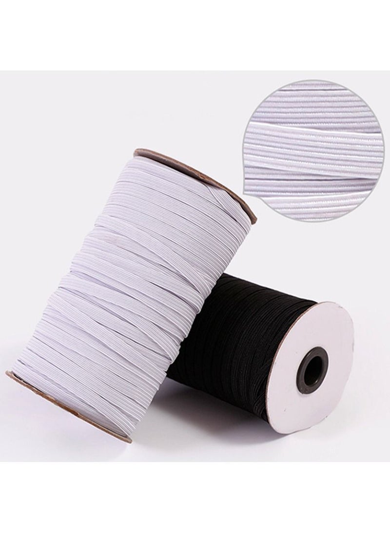 2-Piece elastic band for cloths 8 mm black and white - Image 1