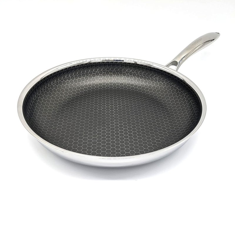 Cooksy Cooksy 11 Inch Hex Surface Hybrid Stainless Steel Frying Pan with StayCool Handle PFOA Free Dishwasher and Oven Safe Non Stick Works with Induction Cooktop Gas Ceramic and Electric  - Image 1