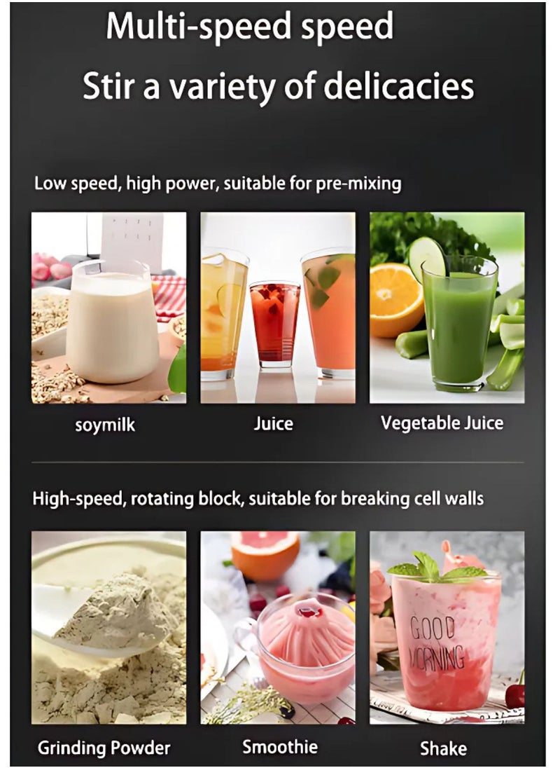 SILVER CREST - Professional Blender 2 In 1 4500W High Power Blenders For Kitchen Stainless Countertop Smoothie Blender Ideal for Smoothies Shakes - Image 1