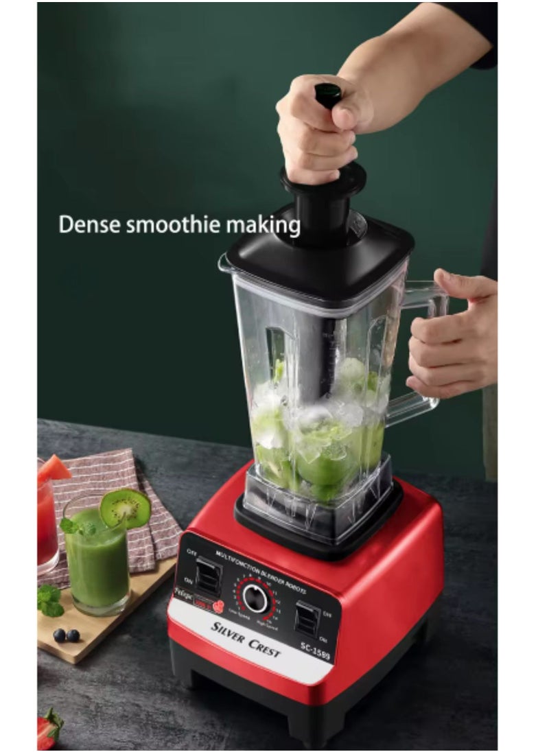 SILVER CREST - Professional Blender 2 In 1 4500W High Power Blenders For Kitchen Stainless Countertop Smoothie Blender Ideal for Smoothies Shakes - Image 1