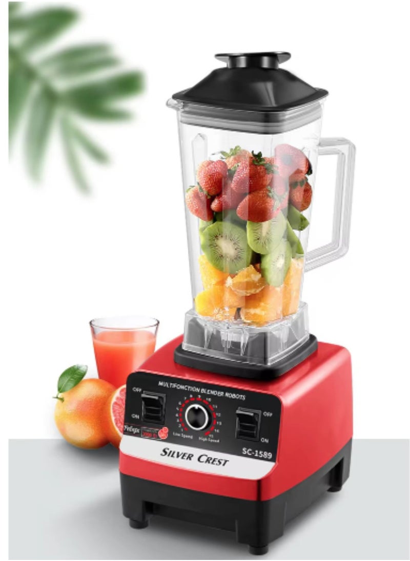 SILVER CREST - Professional Blender 2 In 1 4500W High Power Blenders For Kitchen Stainless Countertop Smoothie Blender Ideal for Smoothies Shakes - Image 1