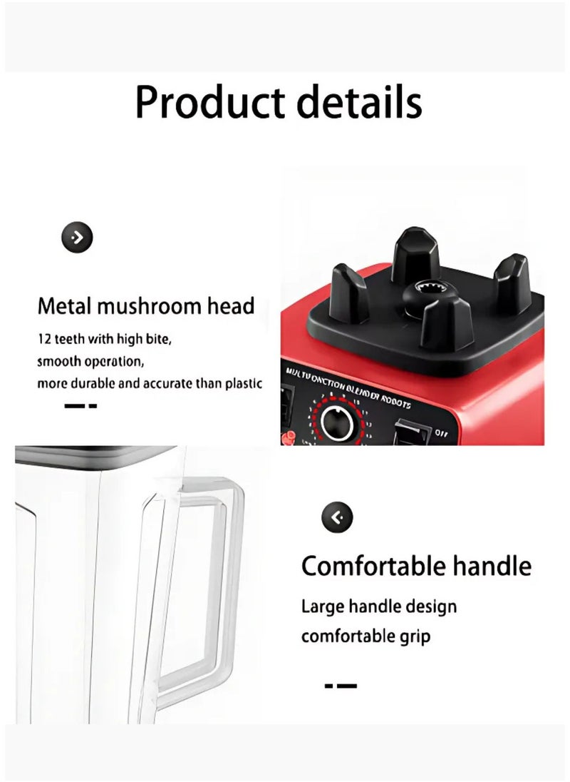 SILVER CREST - Professional Blender 2 In 1 4500W High Power Blenders For Kitchen Stainless Countertop Smoothie Blender Ideal for Smoothies Shakes - Image 1