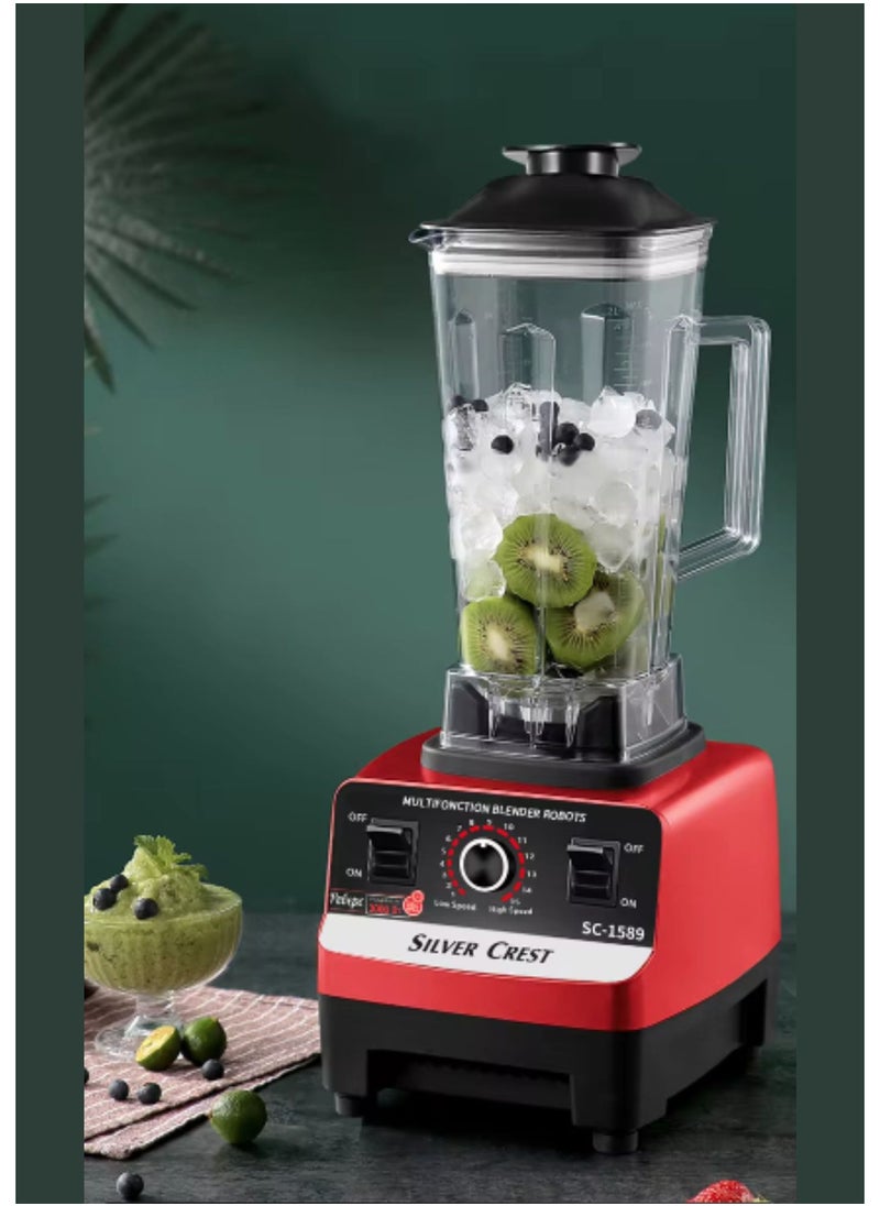 SILVER CREST - Professional Blender 2 In 1 4500W High Power Blenders For Kitchen Stainless Countertop Smoothie Blender Ideal for Smoothies Shakes - Image 1
