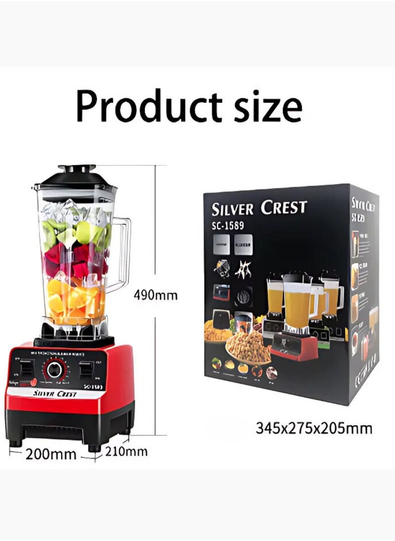 SILVER CREST - Professional Blender 2 In 1 4500W High Power Blenders For Kitchen Stainless Countertop Smoothie Blender Ideal for Smoothies Shakes - Image 1
