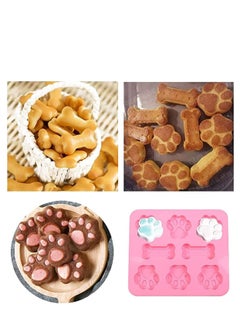 KASTWAVE KASTWAVE Silicone Puppy Treat Molds, Puppy Dog Paw and Bone Baking Molds for Chocolate, Candy, Jelly, Biscuits, Cube, Dog Treats— 2 Pack  - Image 3