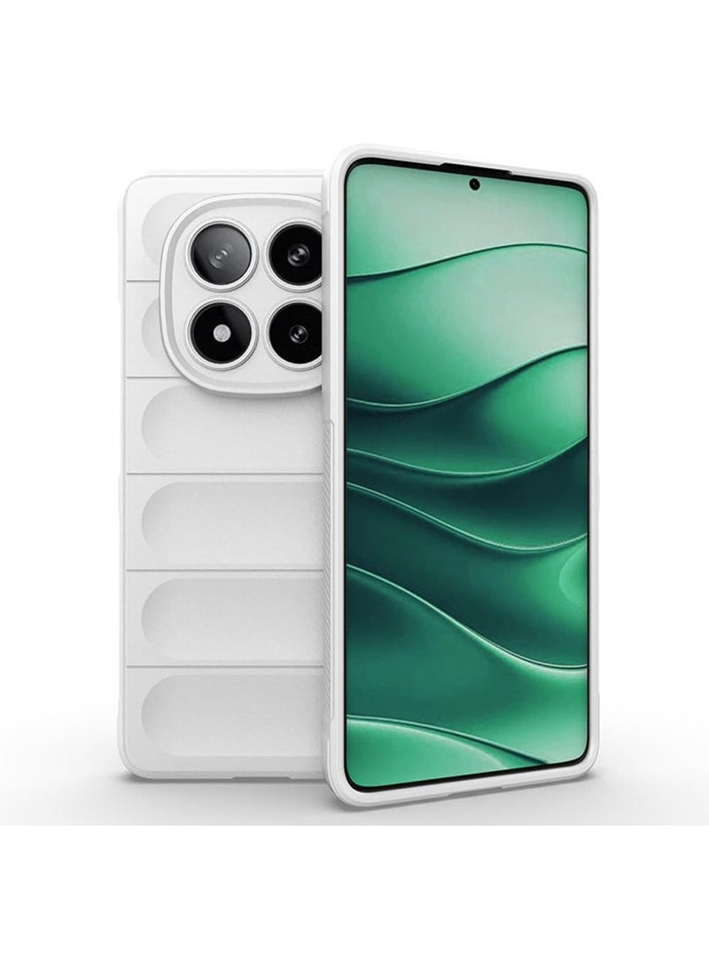 Premium Protection Back Silicone Case Compatible with Xiaomi Redmi note 14 Pro 5G/Poco X7 5G Magic Shield Shockproof Case with Camera Protection (White) - Image 1