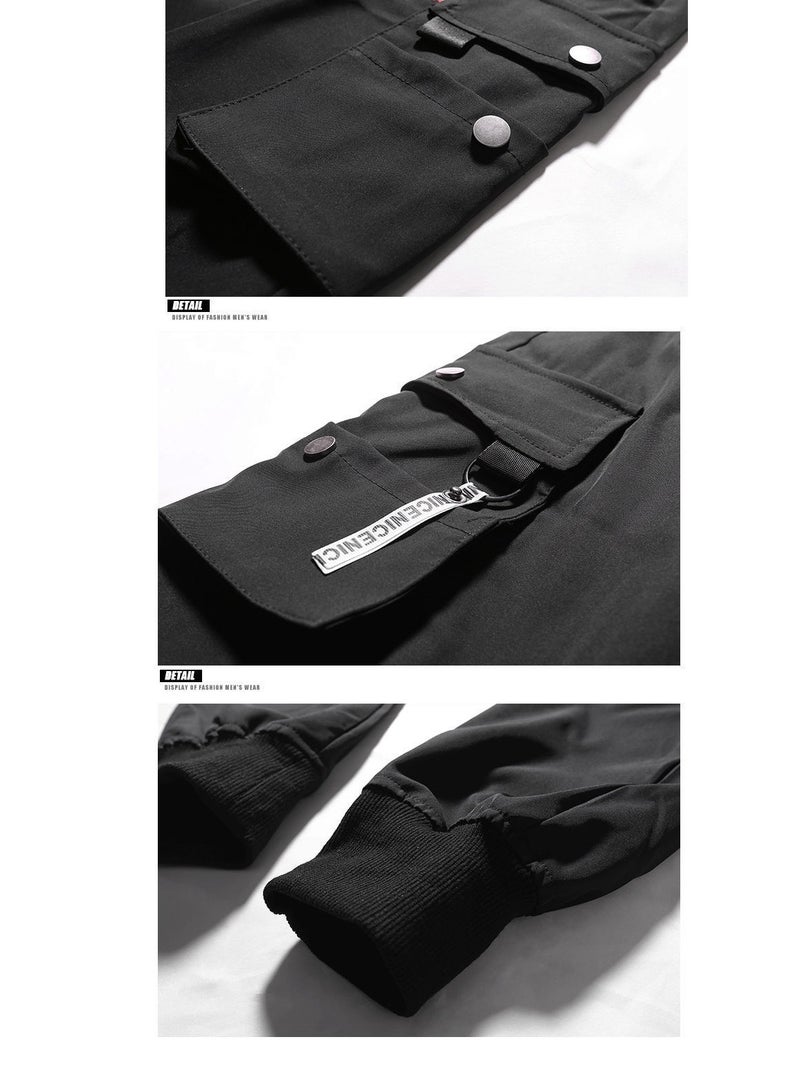 SYOSI Men's Cargo Pants Casual Pants Loose Fit Ankle-Tied with Elastic Drawstring Suitable for Various Body Types Casual and Trendy - Image 3
