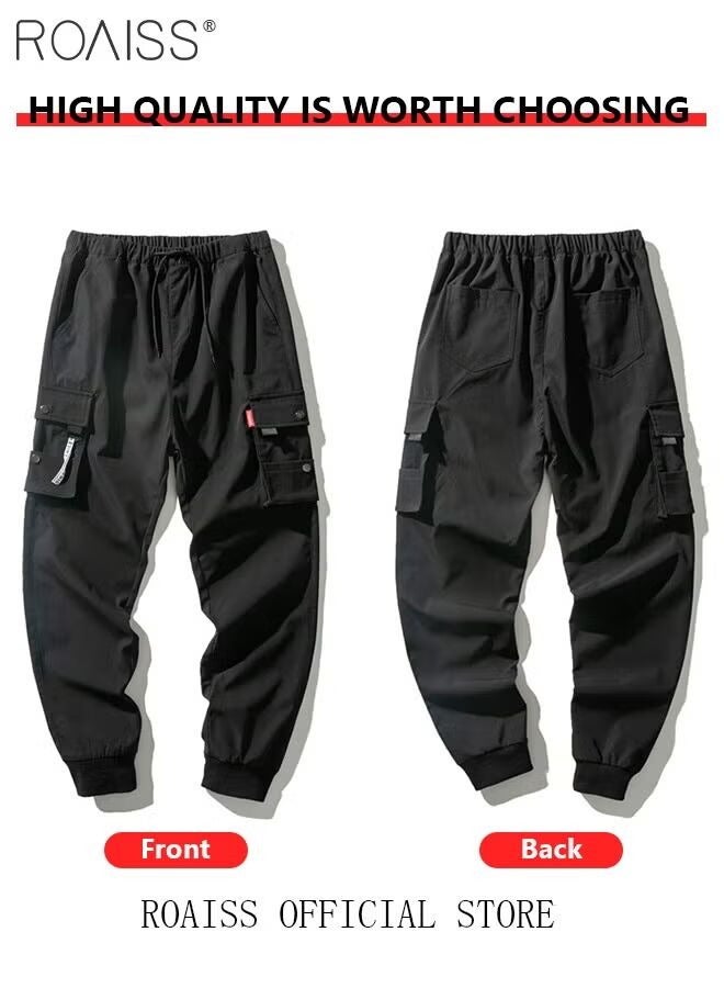 SYOSI Men's Cargo Pants Casual Pants Loose Fit Ankle-Tied with Elastic Drawstring Suitable for Various Body Types Casual and Trendy - Image 2