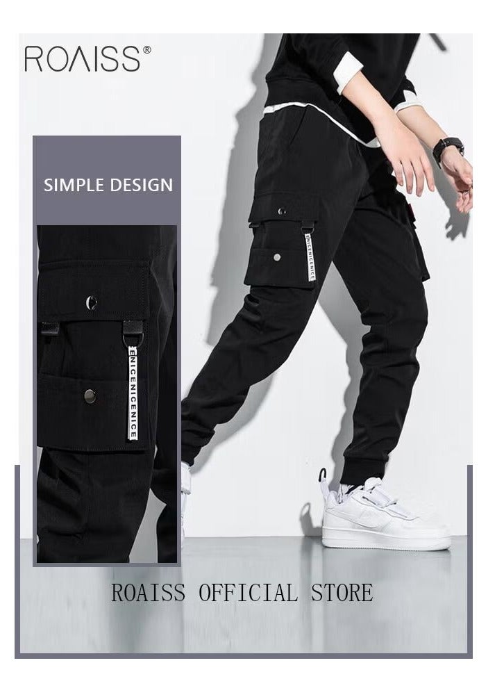 SYOSI Men's Cargo Pants Casual Pants Loose Fit Ankle-Tied with Elastic Drawstring Suitable for Various Body Types Casual and Trendy - Image 1
